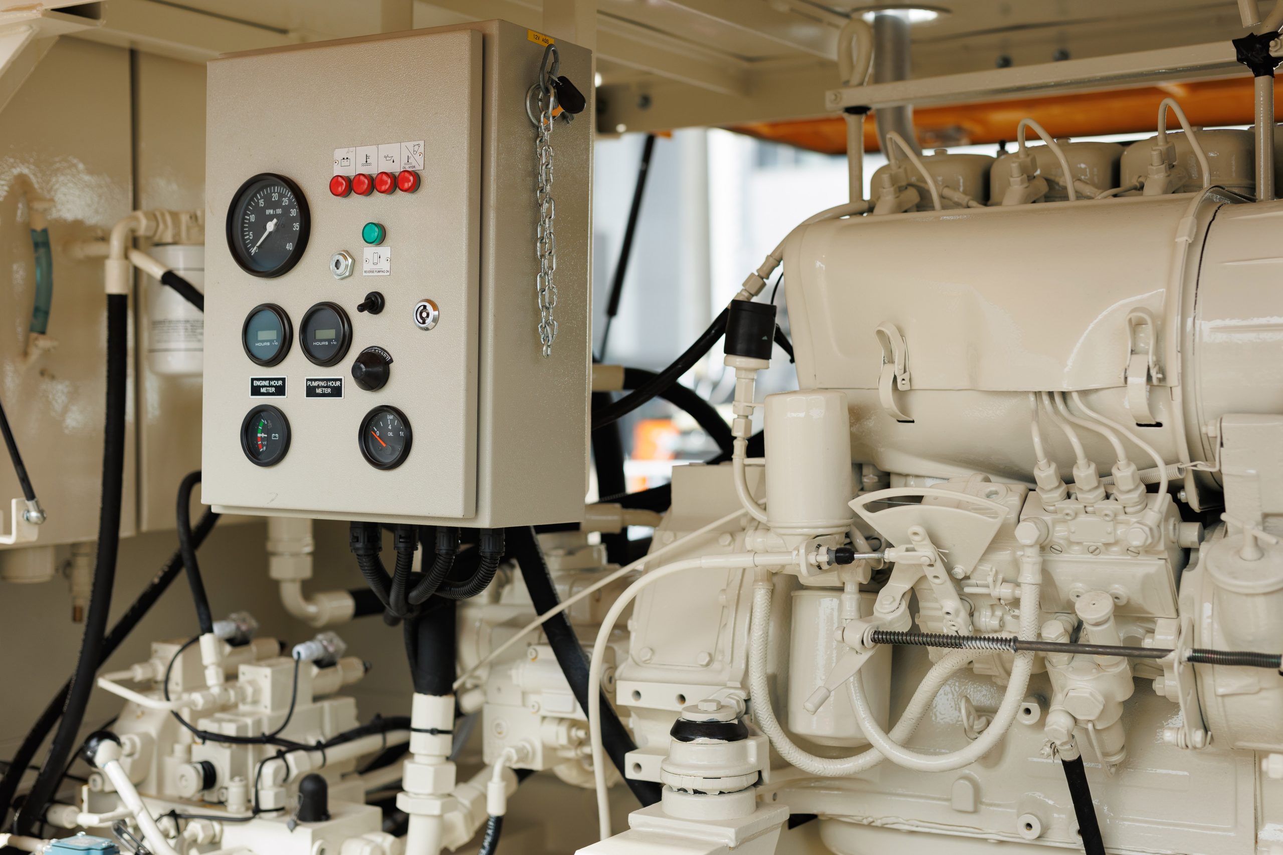 Heavy equipment engine and its control panel